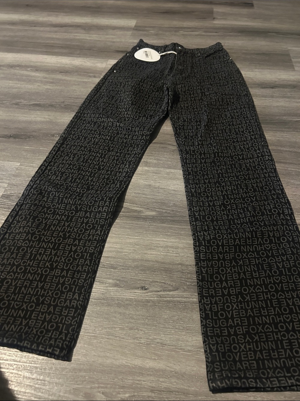 GAP Black Tonal Logo Straight Leg Jeans